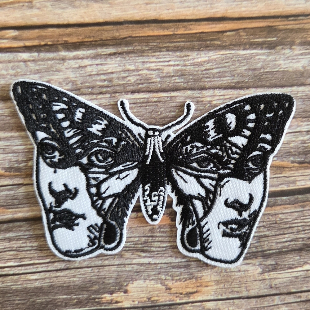 Trippy Butterfly Face New Age Witchy Gothic Y2k Boho Hippy Iron on Patch.